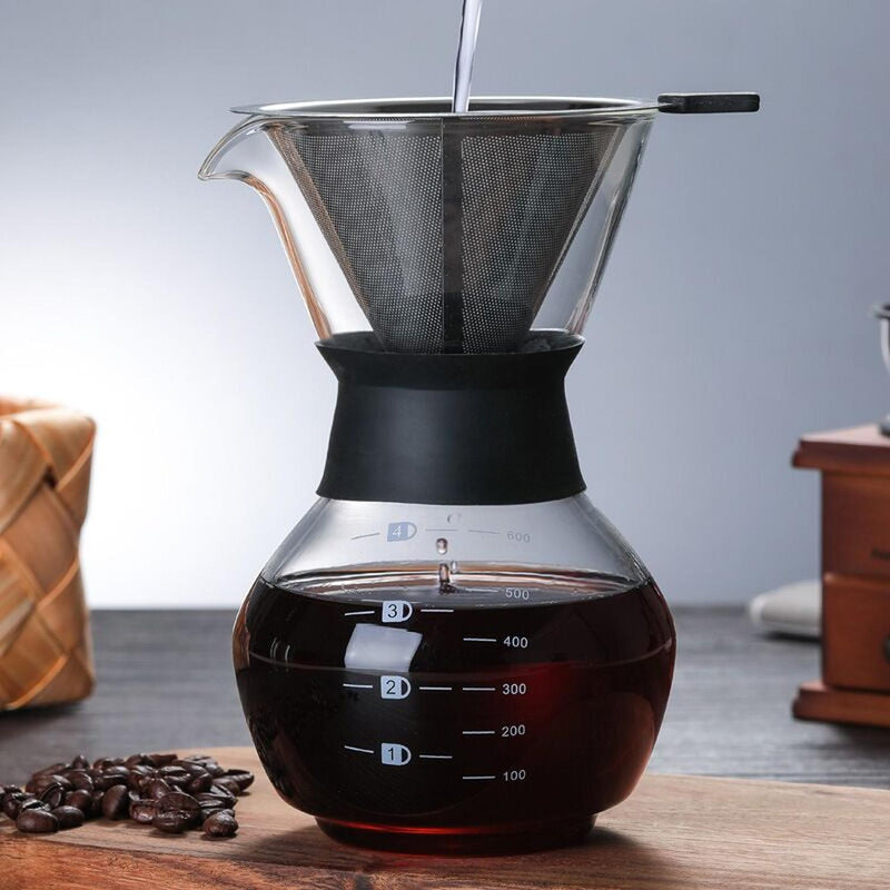 Chemex Negra con Filtro de Acero Inoxidable 600 ml